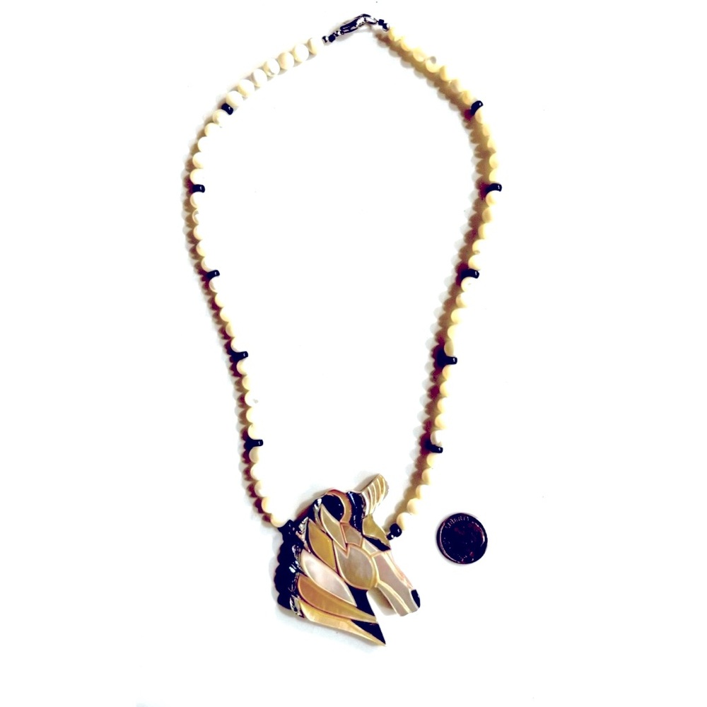 Vintage Lee Sands, Stallion Inlay 20” Necklace